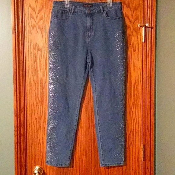 Women's Isabel Hayley Rhinestone Accented Jeans - Picture 1 of 6